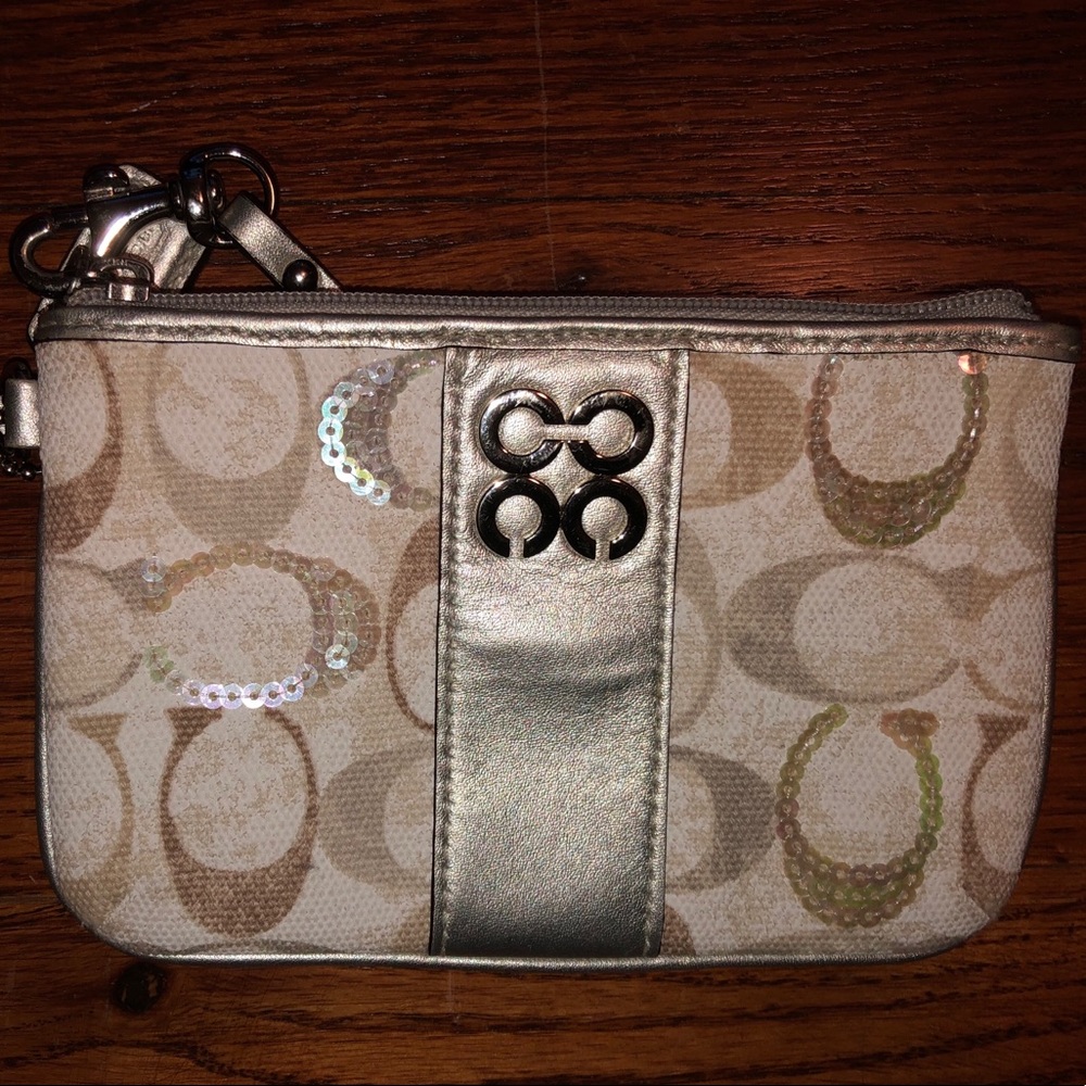 Coach logo wristlet